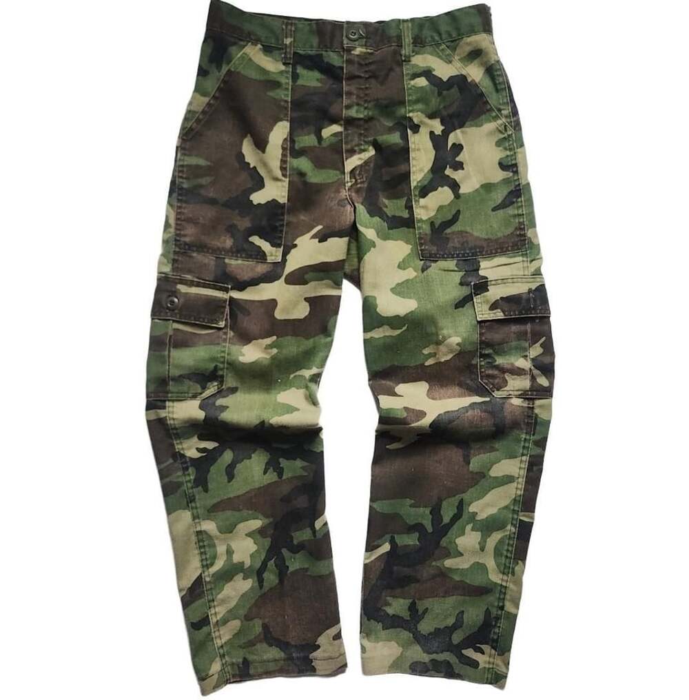 Vintage Camouflage Cargo Pants Made in USA RN 16959 Green Woodland Camo